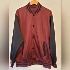 Varsity Lightweight Jacket - Maroon w/ Black Sleeves (Large)